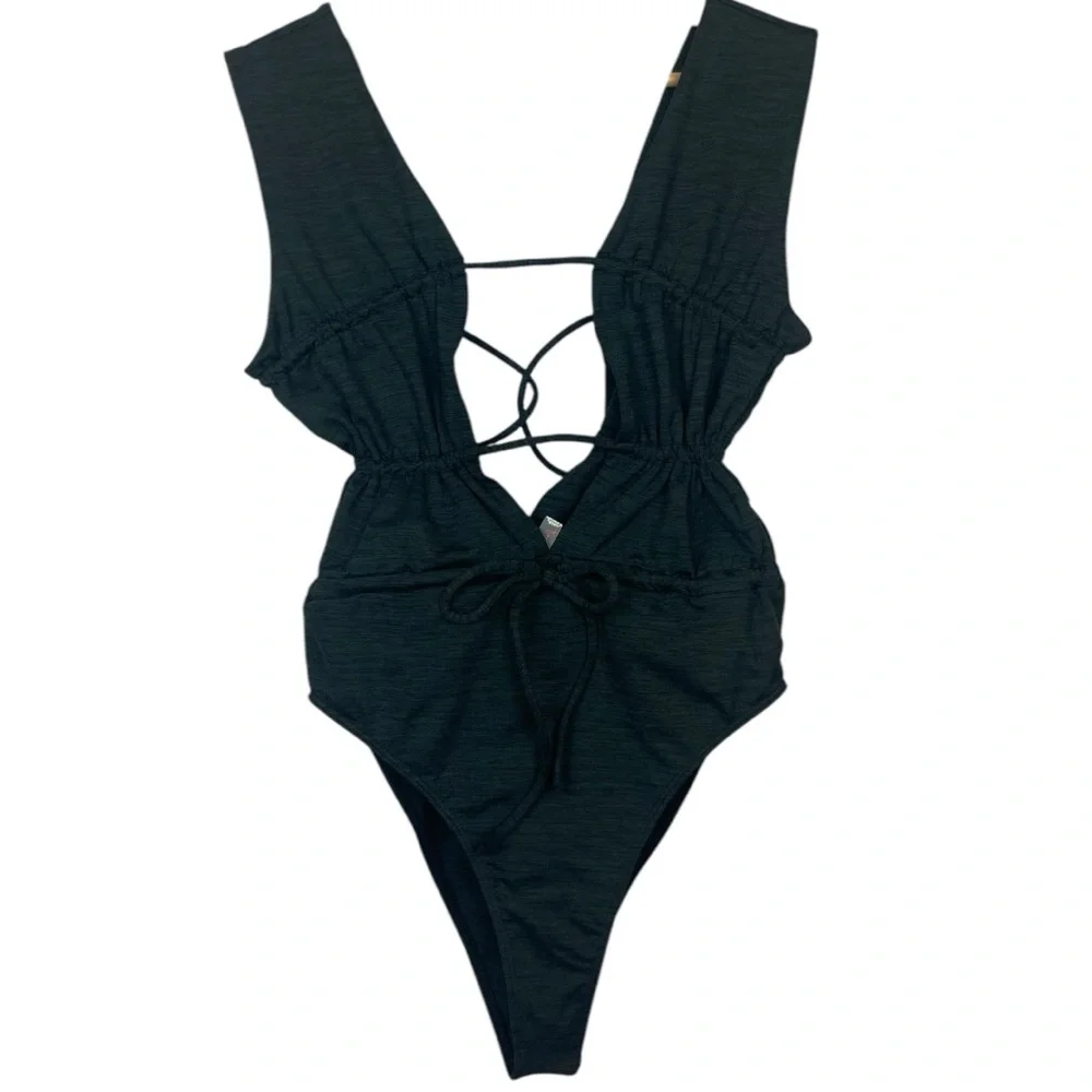 Free people Stylish Black strappy One Piece swimsuit